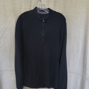 Flag & Anthem Men's Size Large Black Classic Long Sleeve Half-Zip Sweater